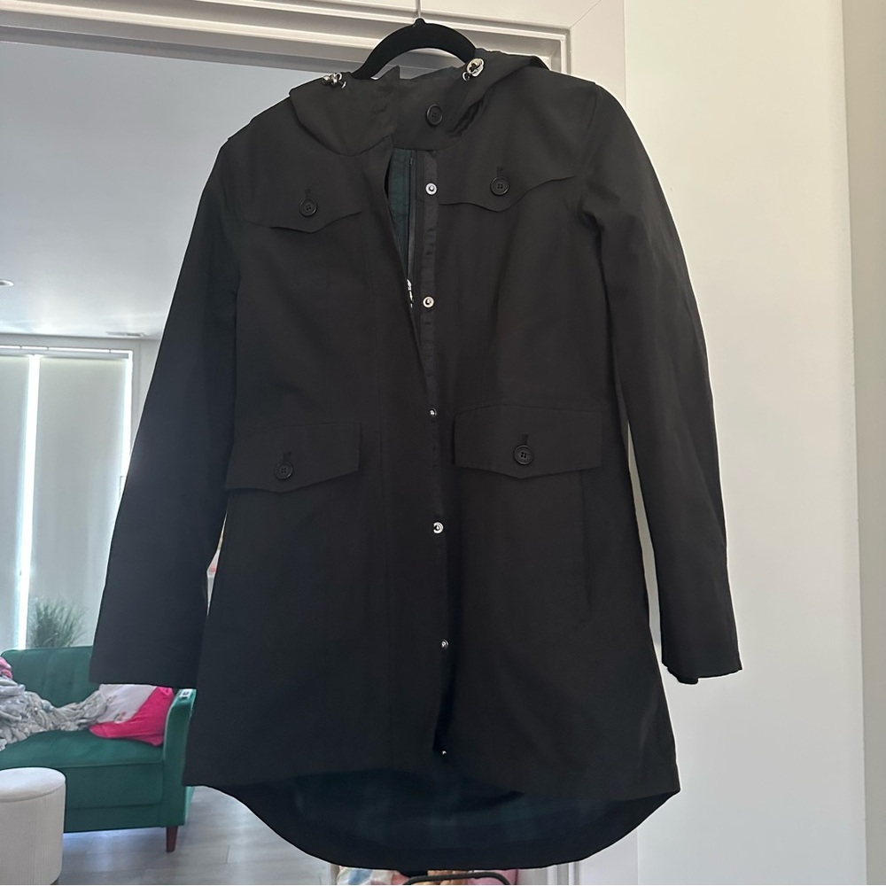 Pendleton Women's Black Hooded Jacket Raincoat Size XS